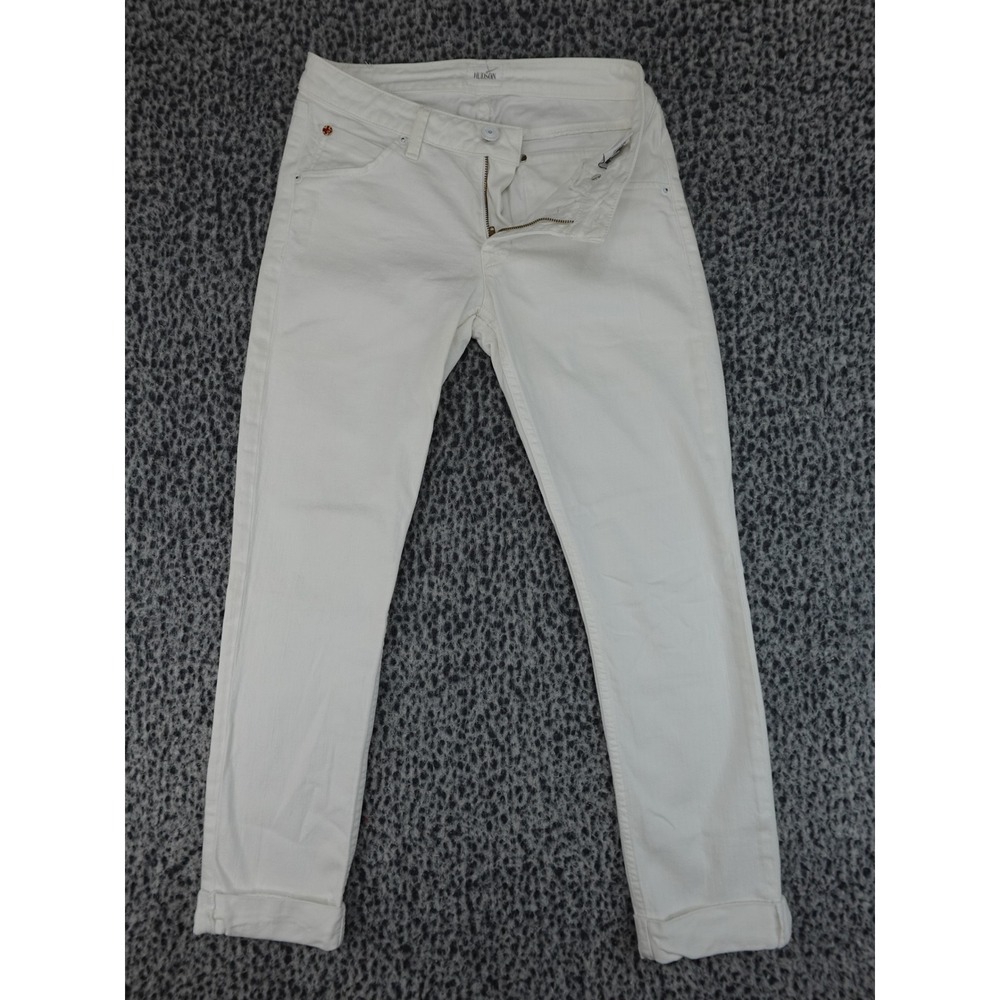 Hudson Bacara Crop Straight Cuffed Jeans Womens 27 White Excellent NW658ZAT‎